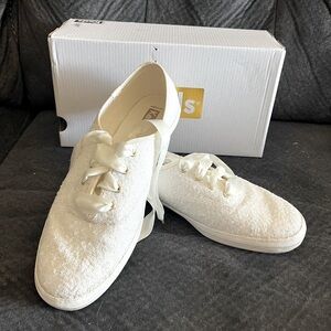 Keds White Sequin Sneakers 9.5